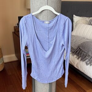 Free People Lavender Long Sleeve Top